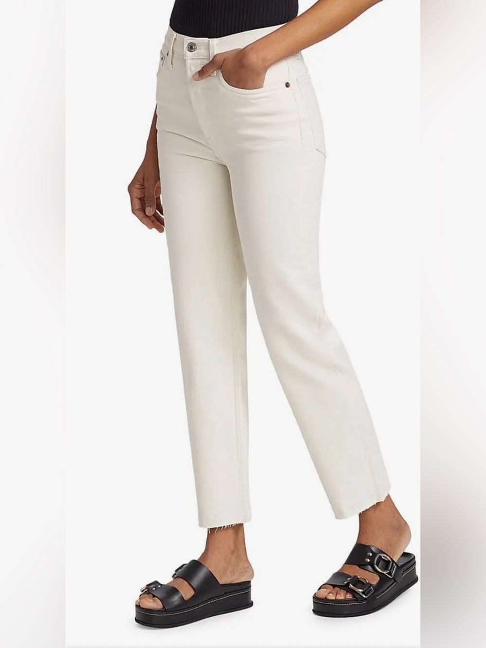 Re/Done White 70s Stove Pipe Jeans size 30